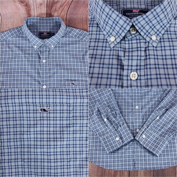 Vineyard Vines Performance Mens Large Classic Fit Tucker Shirt Blue Button Down - Picture 3 of 10